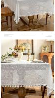 Nueva Toalla De Mesa Romántica Francesa Pequeña En Malla 1pc 85/100/140/180/200/220/260/300cm Impermeable Y Repelente De Suciedad Estilo Meditarráneo Floral Rectangular - details 8