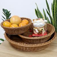 Cesta De Frutas Tejida a Mano De Imitación De Rattan Para Almacenamiento En Casa Y Cocina Tamaño round 20/25/30cm Caja De Almacenamiento Ecológica - details 8