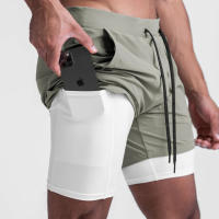 Shorts De Verano 2023 Para Hombre Deporte Fitness Running Doble Capa Quick-drying Two-in-One Estilo Casual Cierre Con Cordón - details 28