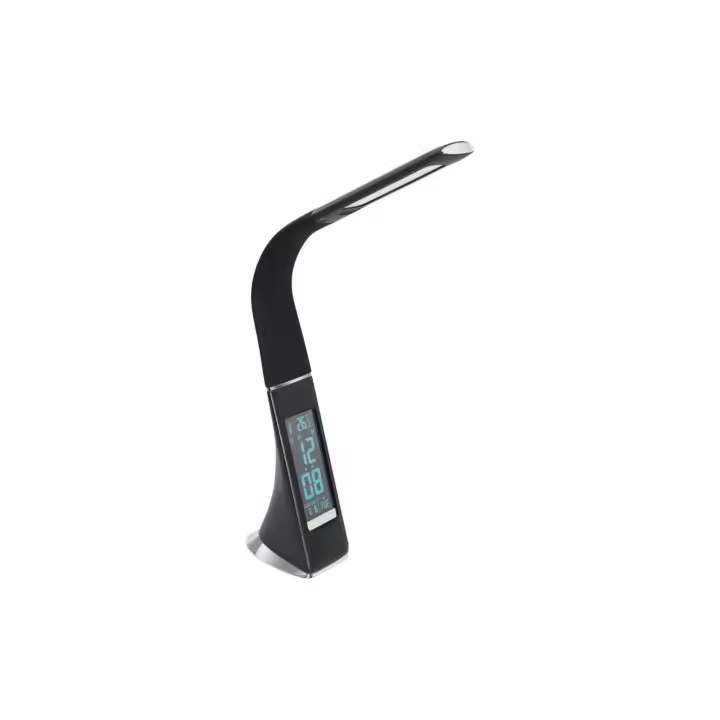 Eglo Cognoli Flexo regulable con reloj en negro Luz Blanca Neutra 5000K 300LM 3,2W - 1