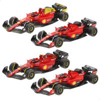 Burago - Set de 4 coches Ferrari F1-75 y SF-23 escala 1:43, réplicas de los vehículos de Charles Leclerc y Carlos Sainz, temporadas 2022 y 2023, diseño detallado y realista, acabados de alta calidad, licencia oficial y presentación en caja expositora - details 0