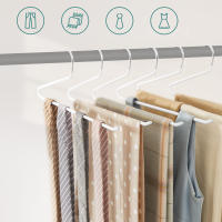 Aicasa Perchas para Pantalones de Metal Cromado, Antideslizantes y Ahorro de Espacio - Organizador de Prendas para Vaqueros, Faldas, Toallas y Bufandas - details 3