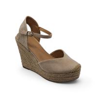 Calzados soraia, Sandalia de antelina y plataforma de yute, espardeñas de cuña alta, para mujer. - details 1