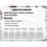 Juego de Sábanas 100% Poliéster 3 Piezas, Para Camas de 90/105/135/150/180/200cm, Profundo hasta 30cm Sabanas, Funda de Almohada - Bajera Ajustable Elastica y Encimera. - details 0