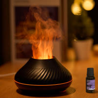 Deshumidificador Nueva Llama de Luz Aromaterapia Humidificador de Rocío Ultrasónico Relleno de Fragancia Máquina de Fragancia Expansión Máquina de Aceite Esencial Aromaterapia Máquina de Velas Luz de Atmósfera de 7 Colores Iluminación de Baño - details 0
