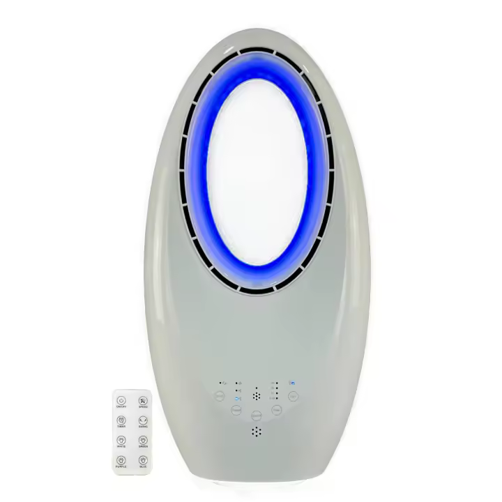 Ventilador Sin Aspas Mixury, Silencioso, Oscilación, 60W, Control táctil y remoto, 3 velocidades, Temporizador y 4 luces LED - 1