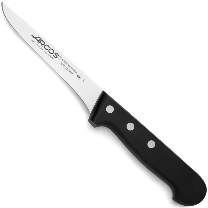 ARCOS Universal - Cuchillo Deshuesador (130 mm) - Hoja de Acero Inoxidable Nitrum® - Mango Negro de Polioximetileno (POM) - 1