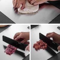 Tabla De Corte De Acero Inoxidable Engrosada Antibacteriana Y Antifúngica Accesorios De Cocina Doble Cara Resistente Al Desgaste - details 6