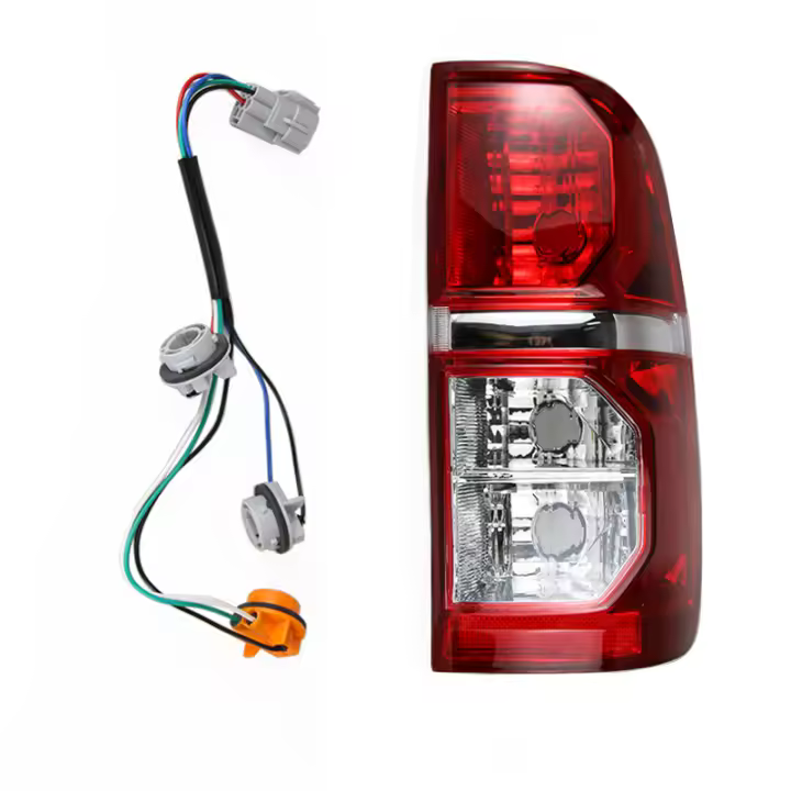 1 Pieza De Ensamblaje De Faro Trasero Para Toyota Hilux 2005-2015 Con Cables Luz De Advertencia Luz De Retroiluminación Luz Trasera - 1