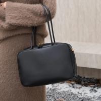 Bolso De Hombro Para Mujer En Cuero Genuino Split Tamaño Grande Color Marrón Y Negro Estilo De Lujo Y Moda Bolso Cruzado - details 4