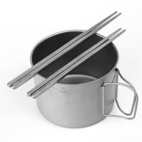 Ultralight Pure Titanium Chopsticks Vacíos Para Exteriores Utensilios De Mesa Para Camping No Desechables Material De Titanio - details 5