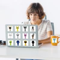 Nuevos Pegatinas De Dibujos Animados Rhythm Box 500PCS 10 Patrones Lindos Para DIY Laptop Scrapbook Y Regalos Para Fans - details 1