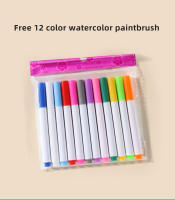 Tablero De Esbozo Para Niños Con 12 Rotuladores De Agua Coloridos Limpieza Reiterativa Libro De Dibujo Y Escritura Incluye Bolígrafo Negro - details 2