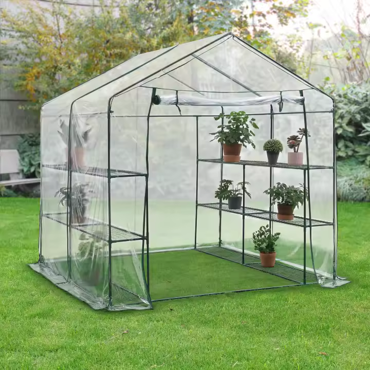 Invernadero de jardín Grünau acero PVC 200x200x220 cm transparente [en.casa] - 1