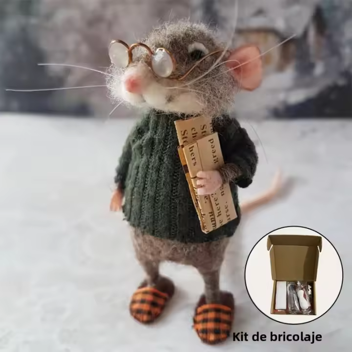Kit De Ratón Teñido a Mano Para Navidad Feltro De Lana De Oveja Para Manualidades DIY Pack De 1 Pieza Peso Del Paquete: Nulo - 1