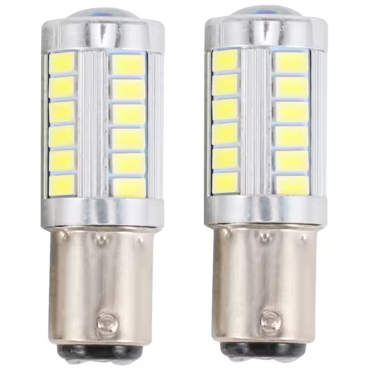 Bombilla Led superbrillante 1157 P21/5W BAY15D, bombillas Led con chips 33SMD 5730 para luces de freno, giro, estacionamiento, marcha atrás y marcha atrás, xenón blanco, Juego de 2 - 1