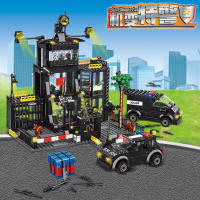 Conjunto De Modelos Militar Para Niños 800PCS Estación De Policía SWAT Set De Prisión Carro Policía Barco Bloques DIY Regalo Para Niños - details 4