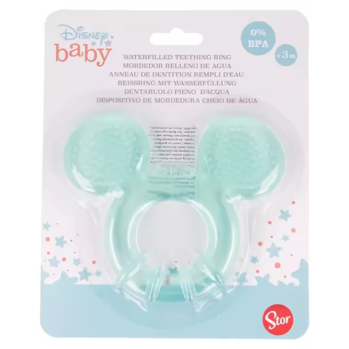 Mordedor Mikey Relleno de Agua, Libre BPA, Bebés, Color Verde Agua, HECHO EN ESPAÑA, Stor - Kiglam - 1
