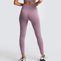 Leggings De Yoga Sin Costuras Para Mujer Levantador De Glúteos Deportivos De Fitness Y Gimnasio Pantalones De Running Terciopelo De Nylon De Cintura Elástica - details 30