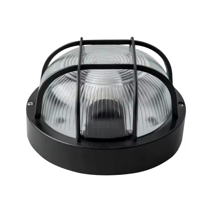 APLIQUE REDONDO EXTERIOR IP54 E27 PRETO - 1