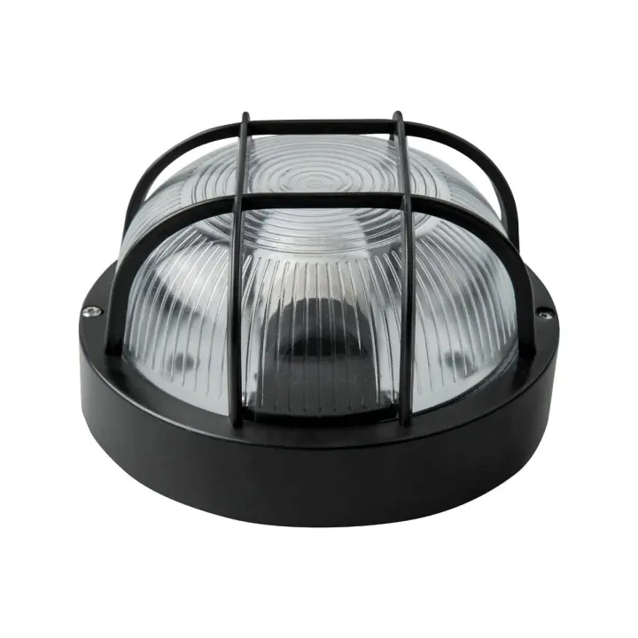 APLIQUE REDONDO EXTERIOR IP54 E27 PRETO - 1