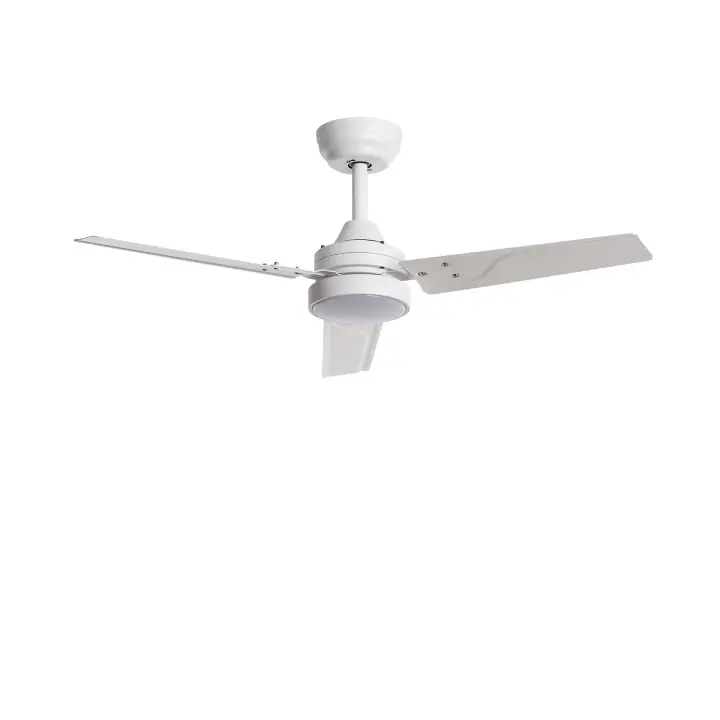 TECHBREY - Ventilador de Techo Silencioso Vacker | Motor DC 40W | Luz LED 15W 1500 lm | 6 Velocidades | Modo Verano/Invierno | Resistente al Agua IP44 | Control Remoto, Metal, Blanco - 1