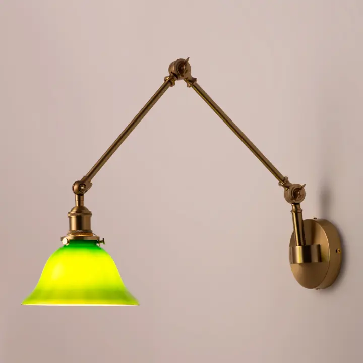 Barcelona LED Aplique de pared con flexo "BILLAR" - Verde - E27 - 1