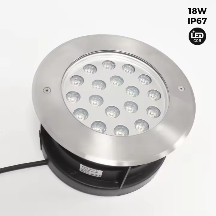 Barcelona LED Baliza LED empotrable en suelo 18W - Blanco cálido - Ø21cm - IP67 - 220v - 1