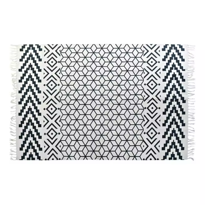 ALFOMBRA ALGODON 160X230X1 NEGRO TX197493 - 1