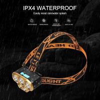 Linterna Frontal LED Potente 5 USB Recargable Impermeable Para Pesca Caza Camping Senderismo Luz De Mano Exterior - details 2