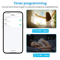 LoraTap Tuya Smart Life Interruptor Y Remote Control Para Rollos De Cortinas Negro Compatible Con Google Assistant Y Alexa Timer De Control Por Porcentaje - details 4