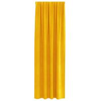 Cortinas Blackout vidaXL con cinta superior 2 piezas Mostaza Amarillo Terciopelo - details 2