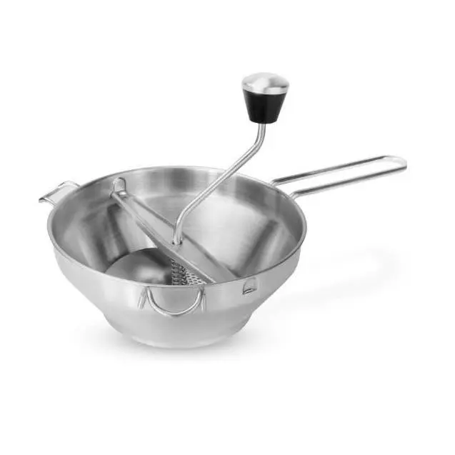 Molino de verduras | Prensa de tomates de acero inoxidable | Picadora de alimentos | Machacador de patatas | Puré rotatorio | Apto para lavavajillas | Con 3 discos de molienda - 1