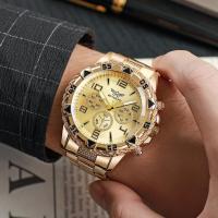 Reloj De Pulsera Para Hombre Moda Cuarzo Acero Inoxidable Resistente Al Agua Estilo Casual Clavija De Cierre Reloj De Mano De Lujo - details 1
