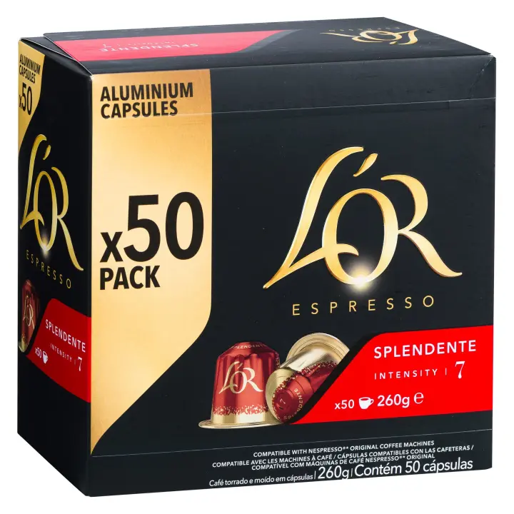 L'OR cápsulas de café Splendente intensidad 7 (caja de 50 cápsulas) - 1