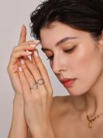 Encanto Anillo envuelto en perlas para mujer de tendencia fría de estilo coreano con diamantes Anillo de oro de 18 quilates chapado en acero de titanio simila,Elegant Versatile Titanium Steel Ring Gold Plated with Pearls and Diamonds Sensible Design - details 6