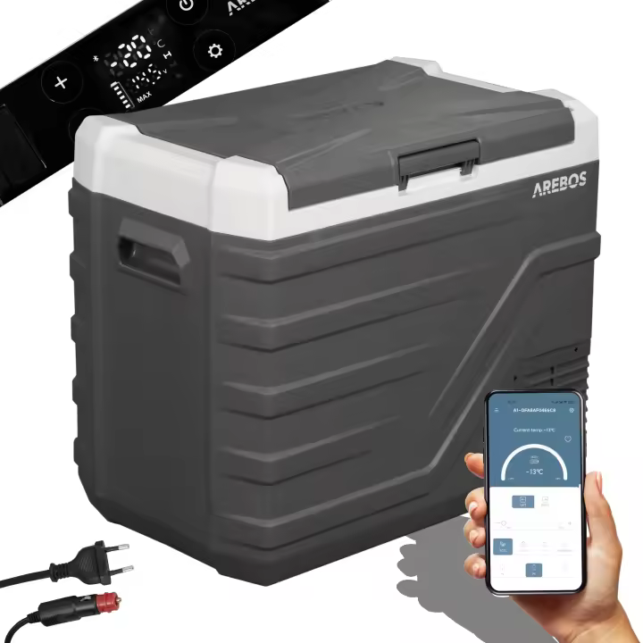 AREBOS Caja refrigerada 43L eléctrico coche nevera APP congelador caja camping - 1