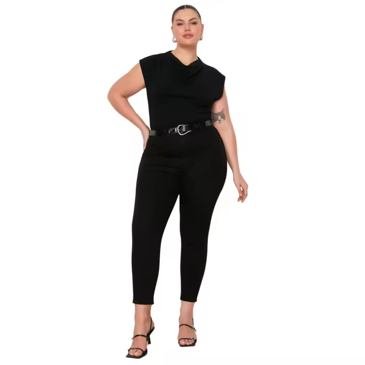 Trendyol Colorless Black High Waist Flexible Skinny Jeans Tbbaw23Cj00061 - 1
