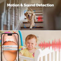 Cámara De Seguridad Inteligente MOESTuya WiFi Interior Con Visión Nocturna Infrarroja Y Detección De Movimiento Y Sonido Monitor Panorámico De Patrulla HD 4MP - details 5