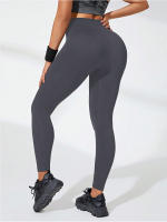Leggings De Yoga Sin Costuras Para Mujer High-Waisted Levantamiento De Glúteos Para Correr Y Gimnasio Activewear Tights Slim De Longitud De Pies - details 8