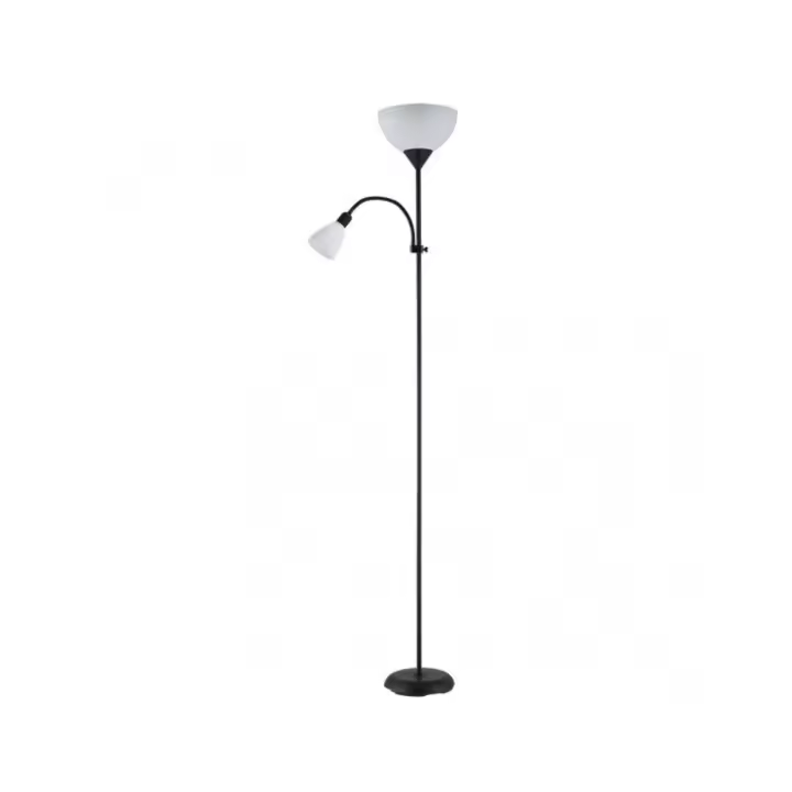 Pie De Salon Rigel 1xe27+1xe14 C/lector Negro 180x34x25,5 Cm - 1