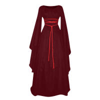 Vestido Medieval Vintage Para Mujer Disfraz De Bruja De Halloween Vestido Gótico De Noche De Fiesta Disfraz De Vampiro Estilo Retro Américano - details 23