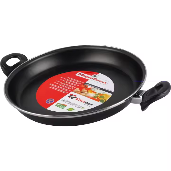 MAGEFESA- Paellera Black, antiadherente bicapa reforzado, aptas para todo tipo de cocinas, especial inducción. 50% de ahorro energético. - 1