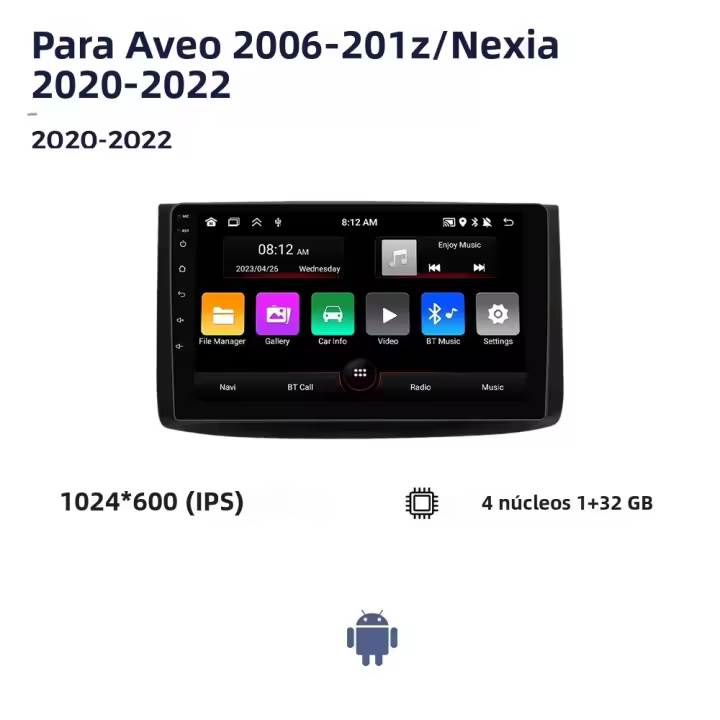 MEKEDE Radio Para Coche 9 Pulgadas Compatible Con Chevrolet Aveo 2006-2012 Chevrolet Nexia 2020-2022 Con Carplay Android Auto WIFI GPS BT Y Multimedia - 1