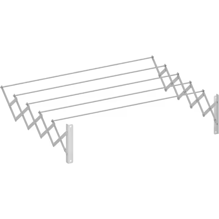 Tendedero de ropa Extensible de Acordeón de Acero Pintado Blanco Epoxi Cuncial en varias medidas: 80, 100, 120 y 140cm - 1