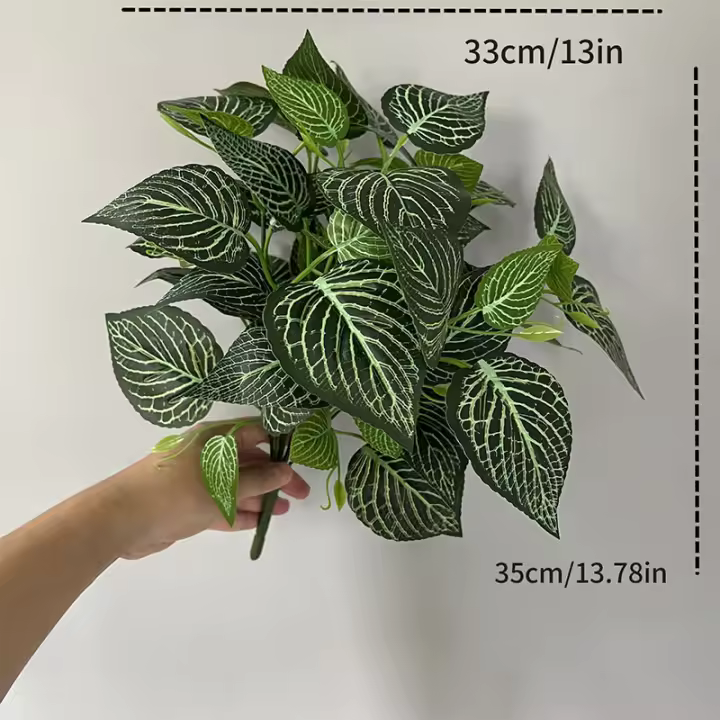 35cm Planta Artificial De 7 Cucharas Hojas De Planta Falsa Scindapsus Para Decoración De Jardín Oficina Casa Y Hotel Material Plástico - 1