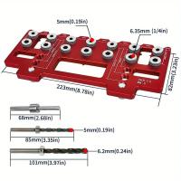 Kit De Localizador De Agujeros Para Madera Con Guía De Perforación Straight Juego De Juego De Herramientas Manuales De Aluminio - details 2