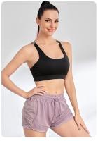 Shorts Deportivos Elásticos Para Mujer Con Bolsillos Yoga Leggings Falsos Para Correr Y Entrenar Talla Verdadera - details 7