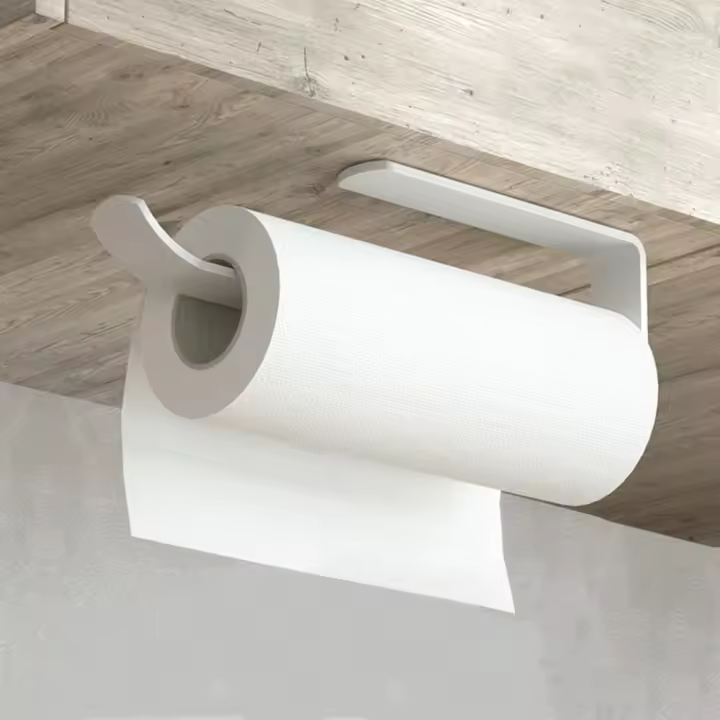 Portarrollos Adhesivo de Papel para Cocina, Soporte de Pared, Sin Perforación, Aluminio 30cm - 1