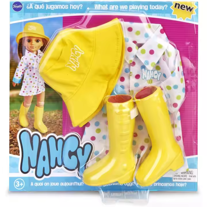 Nancy - Un día de lluvia, Set de ropita para días de lluvia, para niños y niñas a partir de 3 años - (Famosa 700015717) - 1